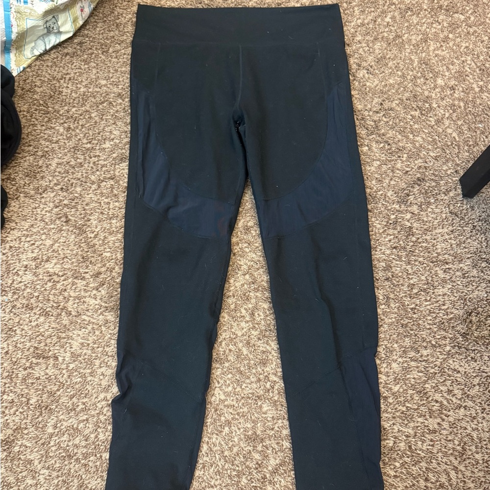 Fabletics Black Leggings with Sheer Details XXL